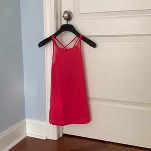 Lululemon Back cross hot pink workout shirt size 8